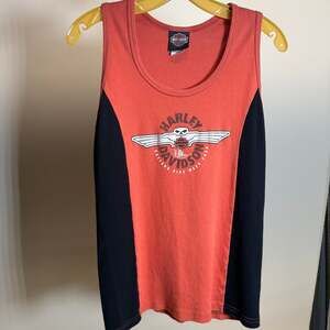 2009 Harley-Davidson Orange & Black Tank Top